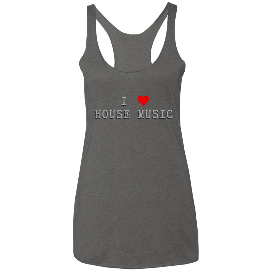 I Love House Music Ladies' Triblend Racerback Tank