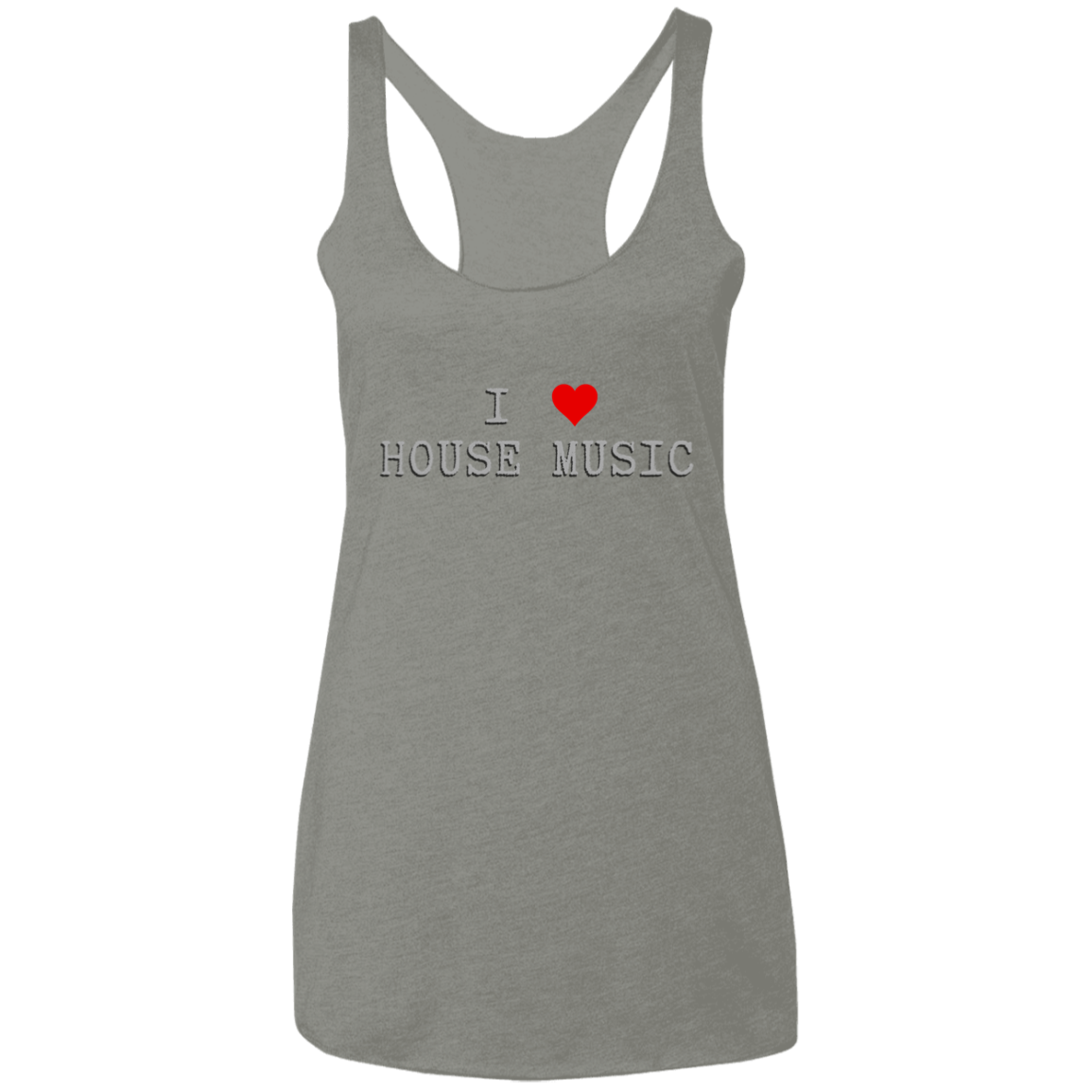 I Love House Music Ladies' Triblend Racerback Tank