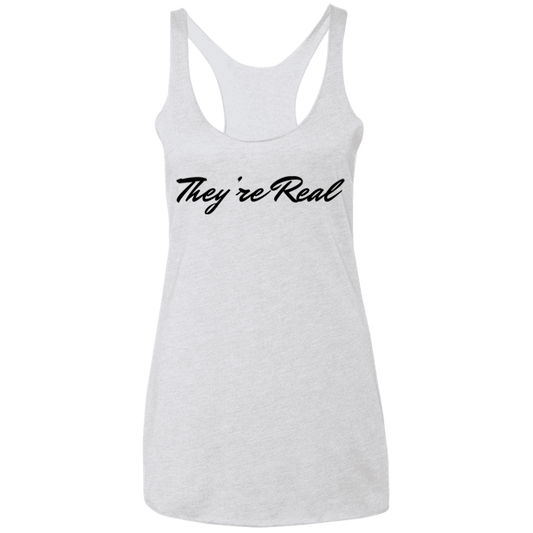 They're Real (Front) 100% Natural (Back) Ladies' Triblend Racerback Tank