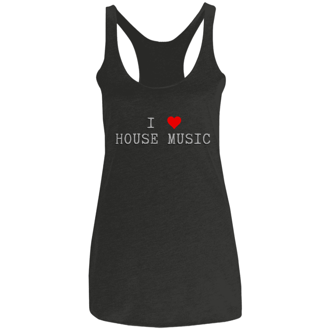 I Love House Music Ladies' Triblend Racerback Tank