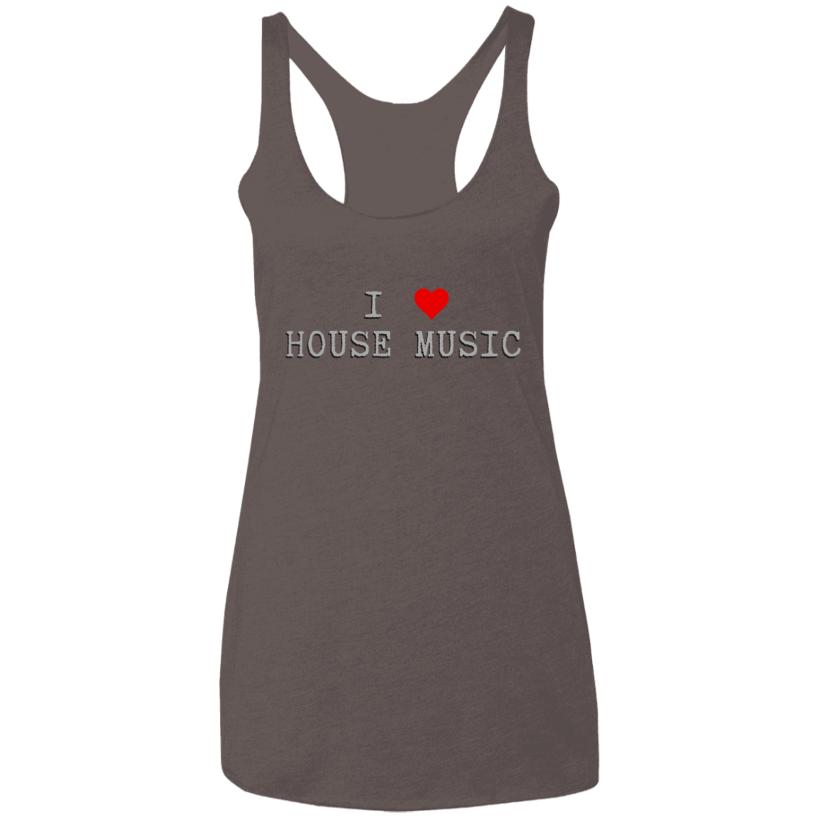 I Love House Music Ladies' Triblend Racerback Tank