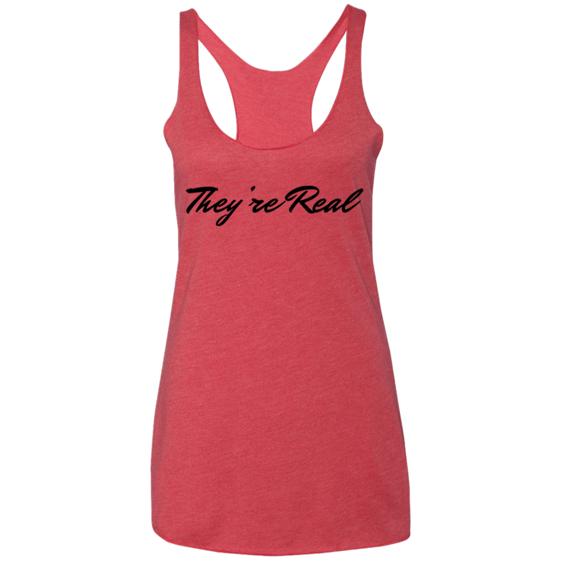 They're Real (Front) 100% Natural (Back) Ladies' Triblend Racerback Tank