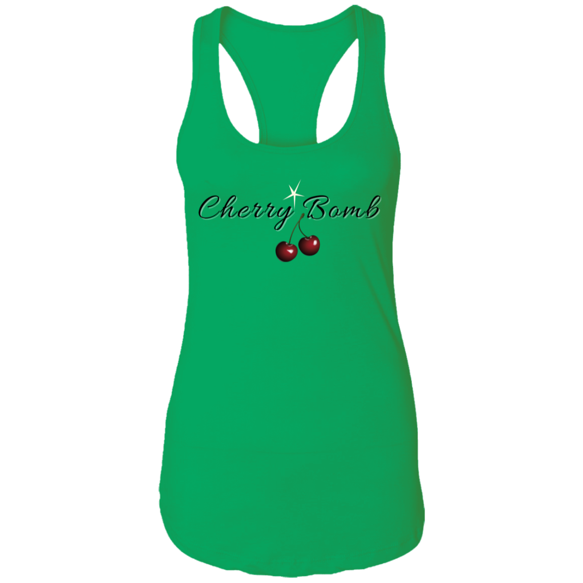 Cherry Bomb (Front) Untapped Arrogance (Back) Ladies Ideal Racerback Tank