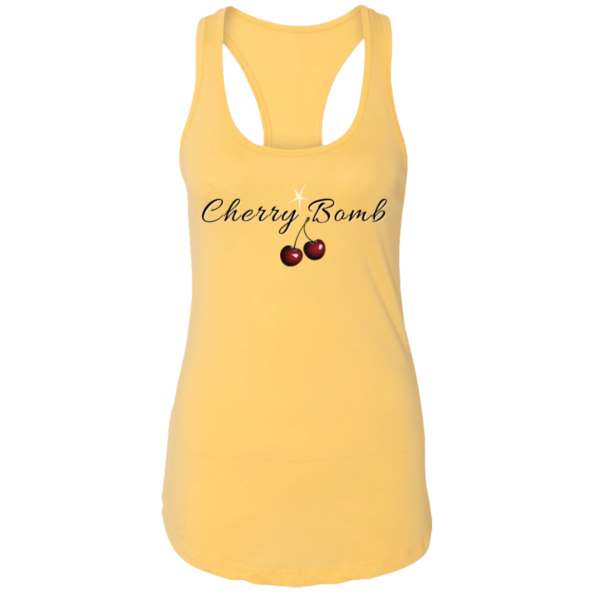 Cherry Bomb (Front) Untapped Arrogance (Back) Ladies Ideal Racerback Tank