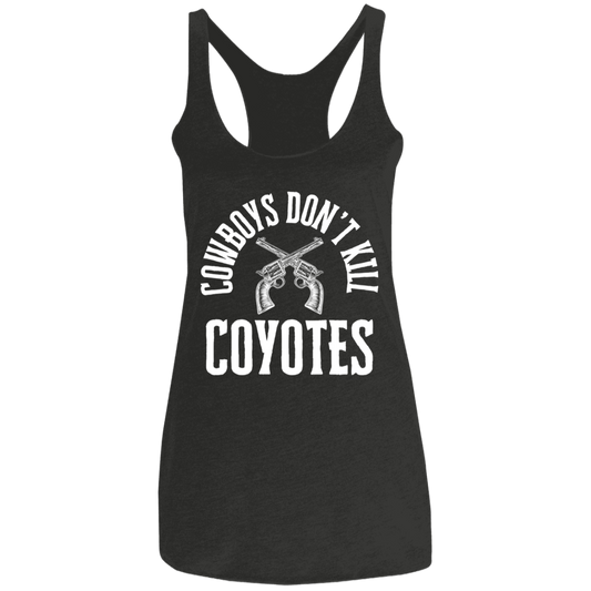 Cowboys Don't Kill Coyotes Ladies' Triblend Racerback Tank