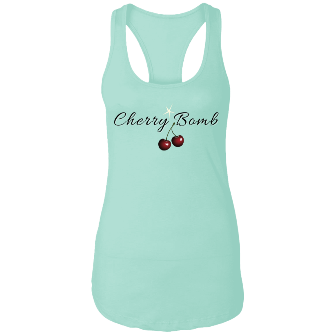 Cherry Bomb (Front) Untapped Arrogance (Back) Ladies Ideal Racerback Tank