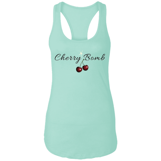 Cherry Bomb (Front) Untapped Arrogance (Back) Ladies Ideal Racerback Tank