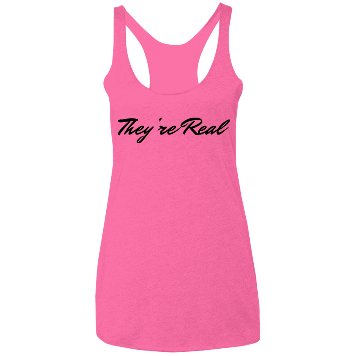 They're Real (Front) 100% Natural (Back) Ladies' Triblend Racerback Tank