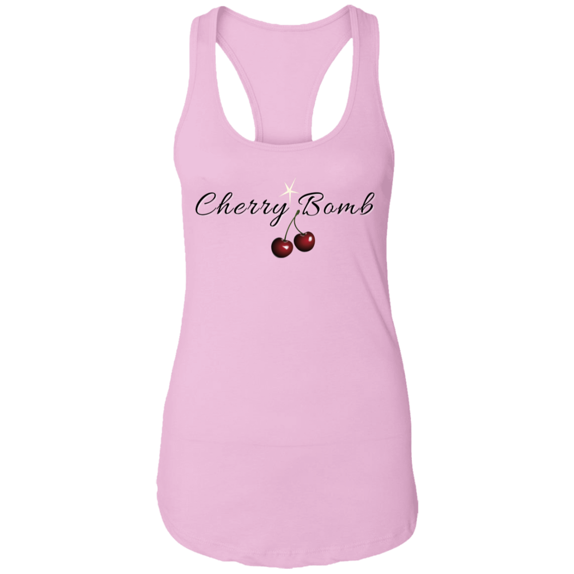 Cherry Bomb (Front) Untapped Arrogance (Back) Ladies Ideal Racerback Tank